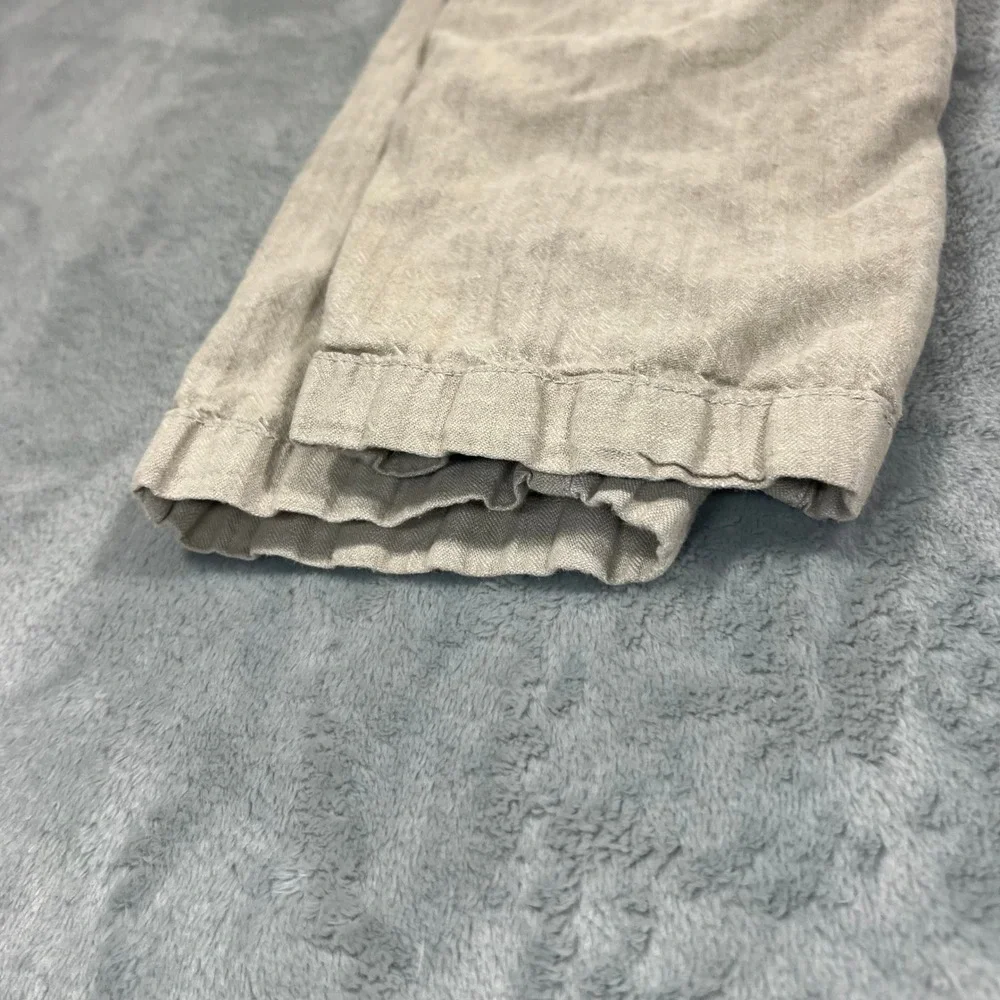 BANANA REPUBLIC Mason Athletic Tapered Pant Mens 31x32 Beige Linen Blend Trouser